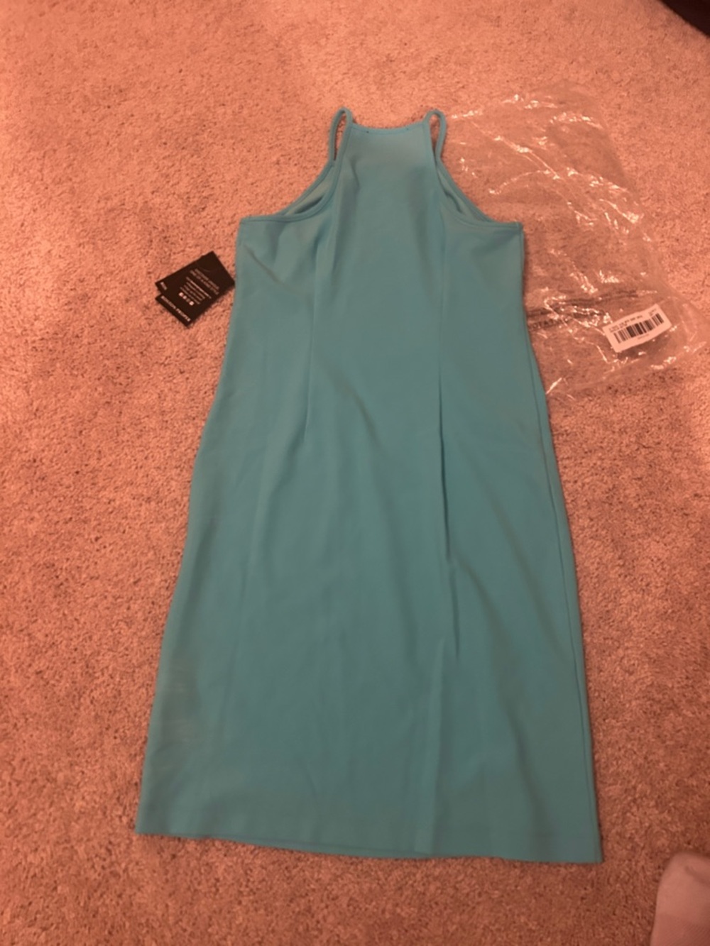 Boston Proper Aqua High-Neck Midi travel Dress - Picture 4 of 4